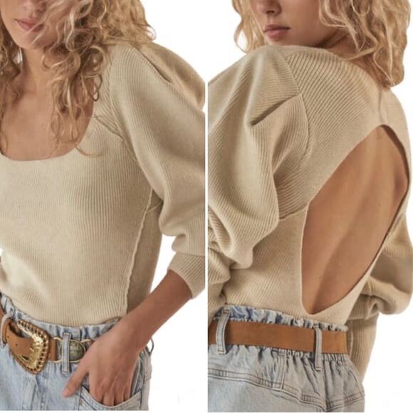 NWT Free People Saffron Open Back Sweater $128 S - Picture 1 of 14